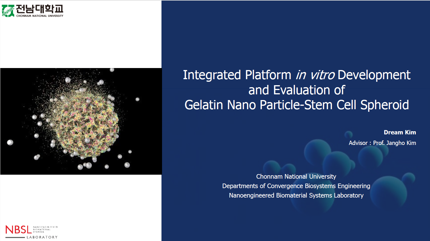 [세미나] Development and Evaluation of Gelatin Nano Particle-Stem Cell Spheroid Integrated Platform in vitro 첨부 이미지